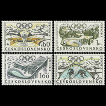 Series of Stamps Czechoslovakia 1968 - Winter Olympics Grenoble