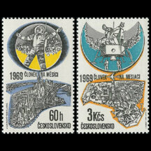 Series of stamps Czechoslovakia 1969 - Airmail - Man on the Moon