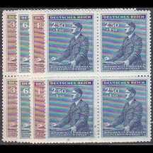 Series of stamps Protectorate of Bohemia and Moravia 1942 - Birthday of A. Hitler (blocks of four)