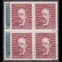 Series of stamps Protectorate of Bohemia and Moravia 1944 - Bedřich Smetana (blocks of four)