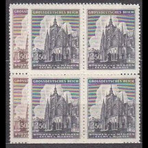Series of stamps Protectorate of Bohemia and Moravia 1944 - St. Vitus Cathedral (blocks of four)
