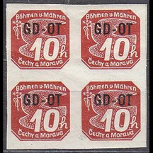 Stamp Protectorate of Bohemia and Moravia 1939 - Commercial Print GD-OT (block of 4)