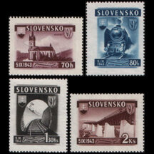 Series of Stamps Slovakia 1943 - Railway