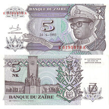 5 New Makuta 1993 Zaire