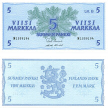 5 Markka 1963 Finland