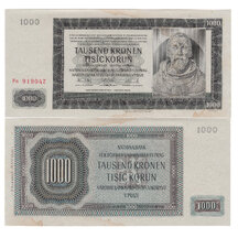 1000 Korunas 1942 Protectorate of Bohemia and Moravia - series Fa