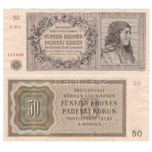50 Korunas 1944 Protectorate of Bohemia and Moravia - series A