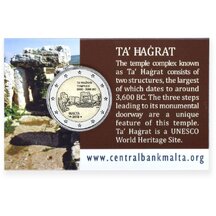 2 EURO Malta 2019 - Ta' Hagrat Temples - coincard