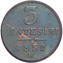 3 Centesimi Franz Joseph I. 1852 M