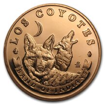 Copper Coin 5 Dollar Los Coyotes 1 Ounce