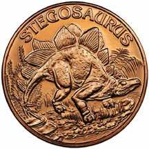 Copper Coin Stegosaurus 1 Ounce