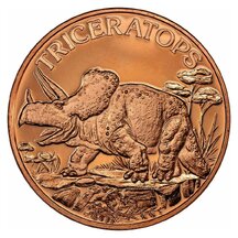 Copper Coin Triceratops 1 Ounce