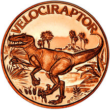 Copper Coin Velociraptor 1 Ounce