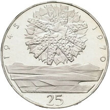 25 Kčs Czechoslovakia 1970 - Liberation of Czechoslovakia - Proof