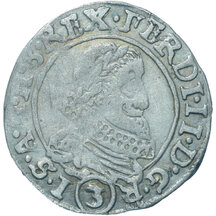 3 Grajciar Ferdinand II. 1637 Prague (PR)