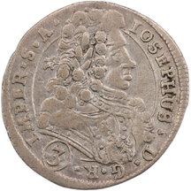 3 Grajciar Jozef I. 1711 Kutná Hora (KU BW)