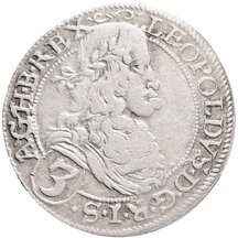 3 Grajciar Leopold I. 1668 Vienna (W)