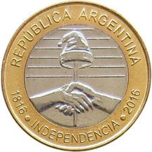 2 Pesos Argentina 2016 - Independence