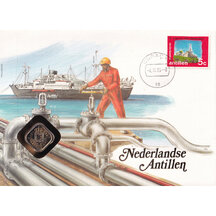 Numismatic Envelope Netherlands Antilles 1985
