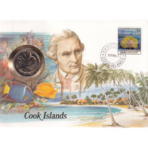 Numismatic envelope Cook Islands 1987