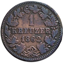 1 Grajciar Duchy of Nassau 1862