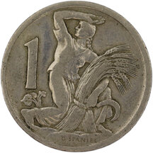 1 Koruna Czechoslovakia 1922