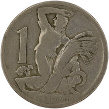 1 Koruna Czechoslovakia 1922