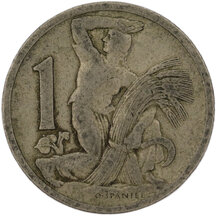 1 Koruna Czechoslovakia 1922