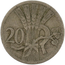 20 Haler Czechoslovakia 1927