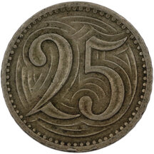 25 Haler Czechoslovakia 1933
