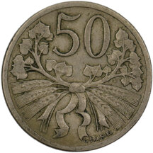 50 Haler Czechoslovakia 1922