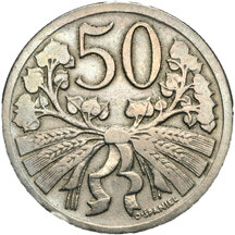 50 Haler Czechoslovakia 1925