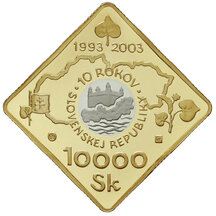 10,000 Sk - Establishment of the Slovak Republic - 10th Anniversary of Establishment
