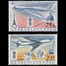 Series of stamps Czechoslovakia 1957 - ČSA Aviation
