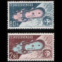 Series of Stamps Czechoslovakia 1963 - Aviation Cosmonauts