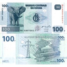 100 Francs 2007 Congo