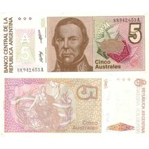 5 Australes 1985 Argentina