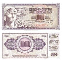 1000 Dinars 1974 Yugoslavia