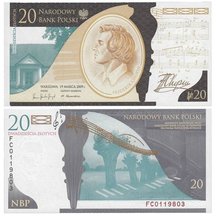 20 Zlotych 2009 Poland - Frédéric Chopin