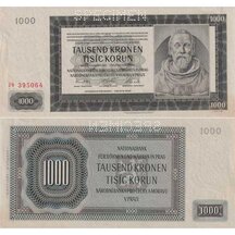 1000 Korunas 1942 Protectorate of Bohemia and Moravia - series Jb