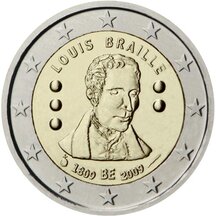 2 EURO Belgium 2009 - Louis Braille