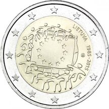 2 EURO Lithuania 2015 - EU flag
