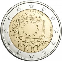 2 EURO Latvia 2015 - EU flag