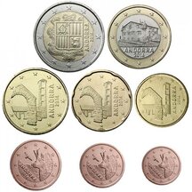 Set of Circulating Euro Coins Andorra - Mixed Years