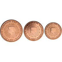 Mini set of circulating Euro coins of the Netherlands 2013 - 1, 2, 5 cent