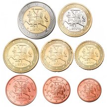 Set of Circulating Euro Coins Lithuania 2015