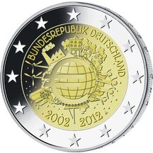 2 EURO Germany 2012 - 10 years of the Euro currency A