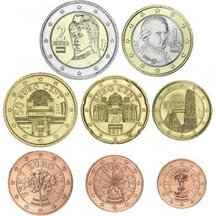Set of Austrian Euro coins 2021
