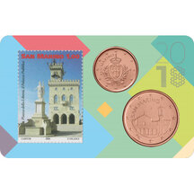 Coin card with stamp San Marino 2018 n.01
