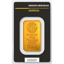 Gold bar Argor-Heraeus 20 g